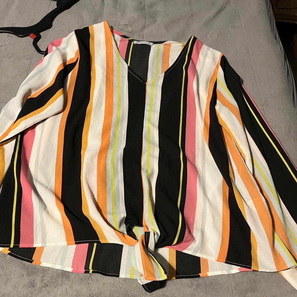 Striped V-Neck Blouse